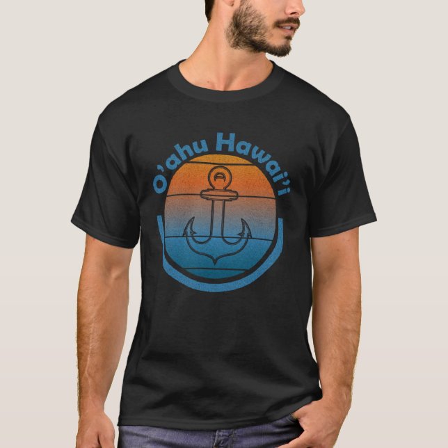 Hawaiian Sailor Anchor  Oahu Hawaii  Sailing T-Shirt (Front)