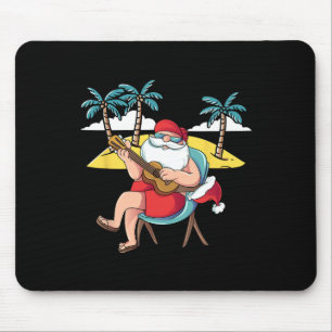 Hawaiian Santa Claus Hawaian Guitar Christmas In J Mouse Pad