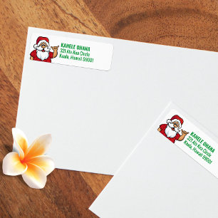 Hawaiian Santa in Red Address Label Return Address Label