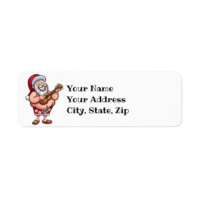 Hawaiian Santa Return Address Label (Front)