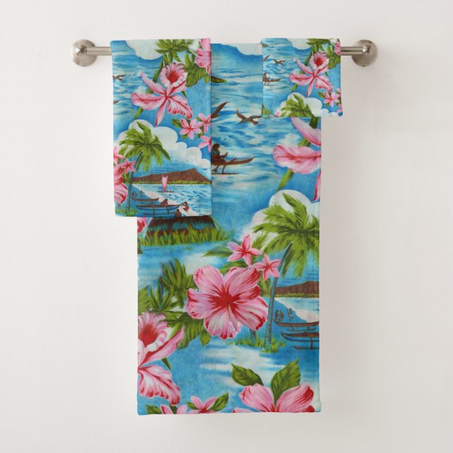 Hawaiian Scenes Bath Towel Set (Insitu)