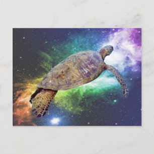 Hawaiian sea turtle art prints postcard