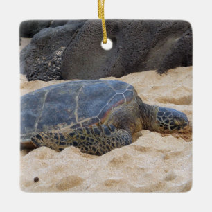 Hawaiian Sea Turtle Ceramic Ornament