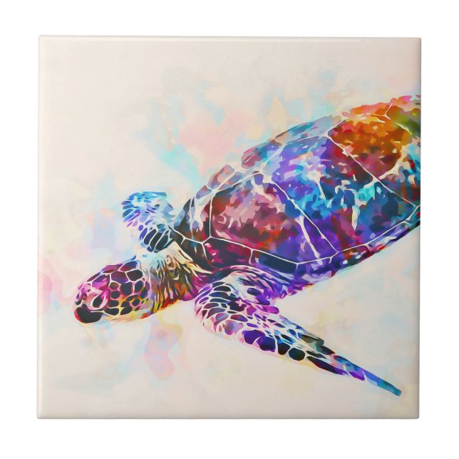 Hawaiian Sea Turtle Ceramic Tile (Front)