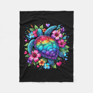 Hawaiian Sea Turtle Hawaii Vacation Beach Summer T Fleece Blanket