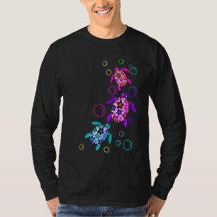 Hawaiian Sea Turtle Rainbow Tropical Colours T-Shirt