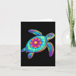 Hawaiian Sea Turtle Tie-Dye Hawaii Colourful Beach Card