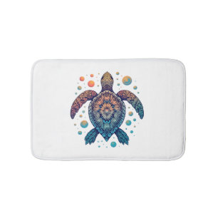 Hawaiian Sea Turtle Tie-Dye Hawaii Vacation Beach Bath Mat