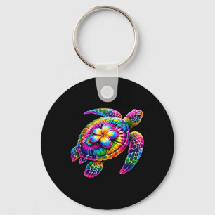 Hawaiian Sea Turtle Tie-dye Hawaii Vacation Beach Key Ring