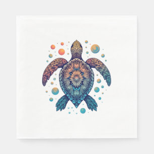Hawaiian Sea Turtle Tie-Dye Hawaii Vacation Beach Napkin