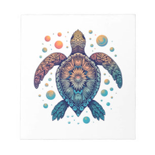 Hawaiian Sea Turtle Tie-Dye Hawaii Vacation Beach Notepad