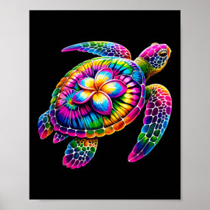 Hawaiian Sea Turtle Tie-dye Hawaii Vacation Beach Poster