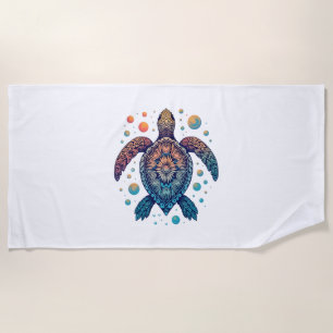 Hawaiian Sea Turtle Tie-Dye Hawaii Vacation Beach  Towel