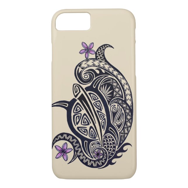 Hawaiian Sea Turtle Tribal Phone Case (Back)