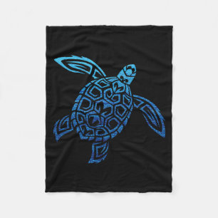 Hawaiian Sea Turtle Tribal Polynesian Pacific Fleece Blanket