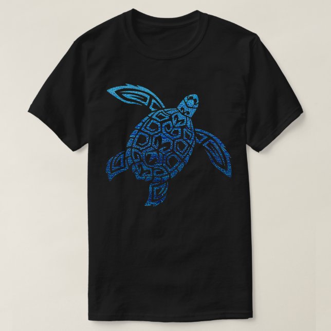 Hawaiian Sea Turtle Tribal Polynesian Tattoo Pacif T-Shirt (Design Front)
