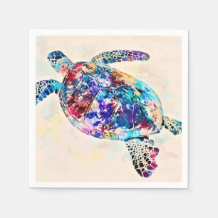 Hawaiian Sea Turtle Watercolor Napkin