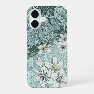 Hawaiian Seafoam Tapa and Plumeria Phone Case