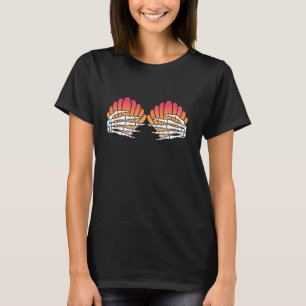 Hawaiian Seashell Skeleton Funny Halloween Party T-Shirt