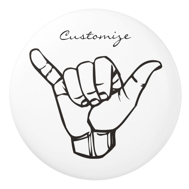 Hawaiian Shaka Brah Wave Thunder_Cove Ceramic Knob (Front)