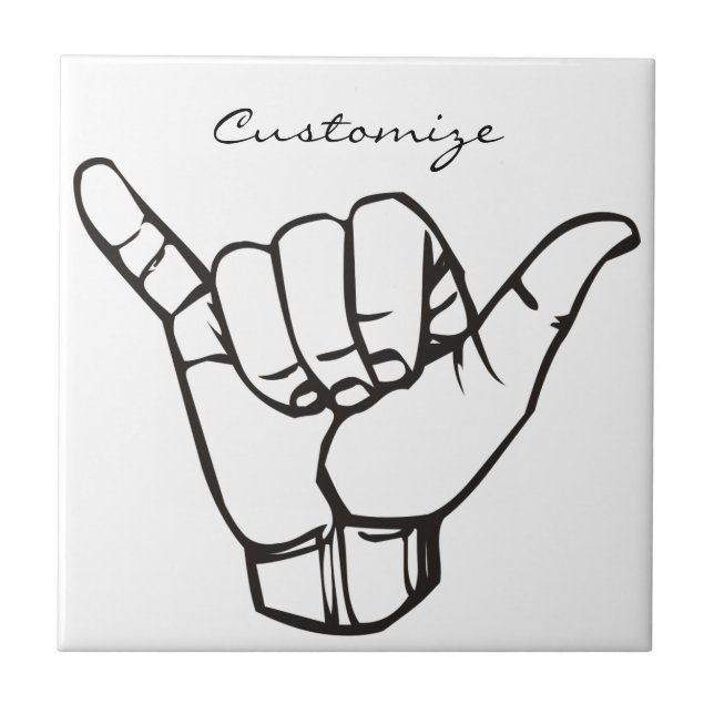 Hawaiian Shaka Brah Wave Thunder_Cove Ceramic Tile (Front)