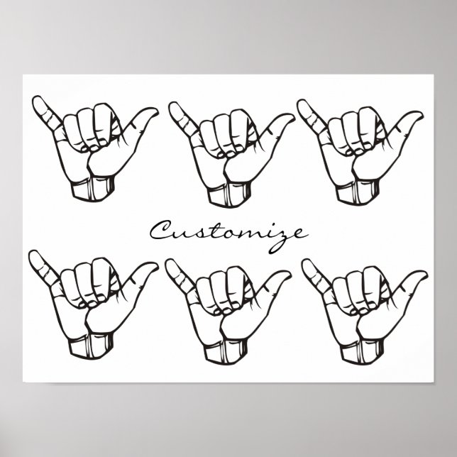 Hawaiian Shaka Brah Wave Thunder_Cove Poster (Front)