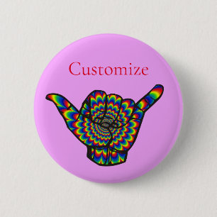 Hawaiian Shaka Psychedelic Thunder_Cove 6 Cm Round Badge