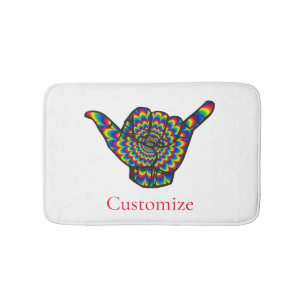 Hawaiian Shaka Psychedelic Thunder_Cove Bath Mat