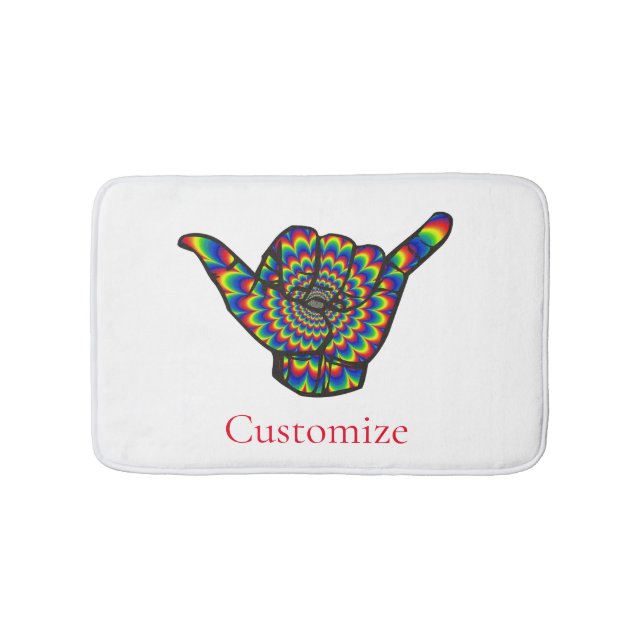 Hawaiian Shaka Psychedelic Thunder_Cove Bath Mat (Front)