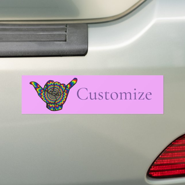 Hawaiian Shaka Psychedelic Thunder_Cove Bumper Sticker (On Car)
