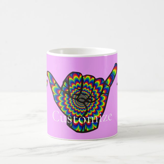 Hawaiian Shaka Psychedelic Thunder_Cove Coffee Mug (Center)