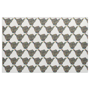 Hawaiian Shaka Psychedelic Thunder_Cove  Fabric