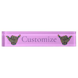 Hawaiian Shaka Psychedelic Thunder_Cove Nameplate