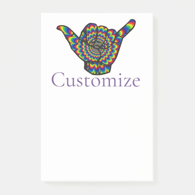 Hawaiian Shaka Psychedelic Thunder_Cove Post-it Notes (Front)