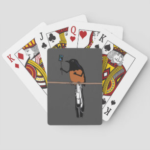 Hawaiian Shama Bird Selfie Playing Cards