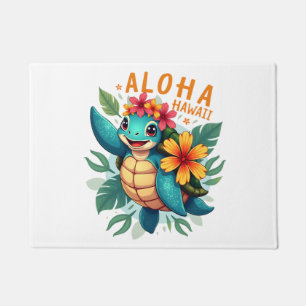 Hawaiian-Shirt Aloha Hawaii Sea Turtle Girl Women Doormat