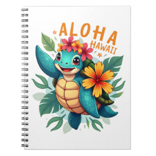 Hawaiian-Shirt Aloha Hawaii Sea Turtle Girl Women Notebook