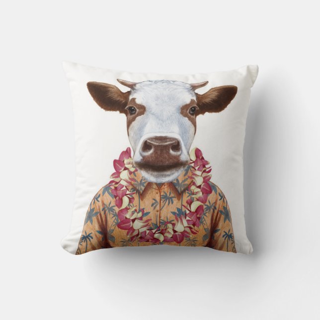 Hawaiian Shirt Cow Cushion (Front)