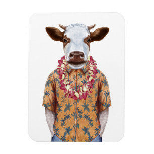 Hawaiian Shirt Cow Magnet