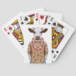 Hawaiian Shirt Cow Playing Cards