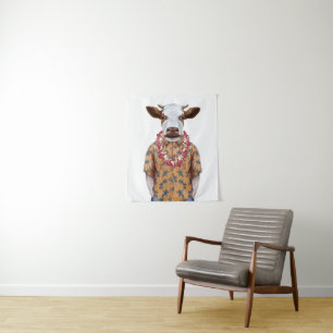 Hawaiian Shirt Cow Tapestry