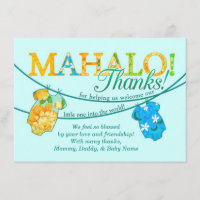Hawaiian Shirt Onsie Luau Mahalo Thank You Card