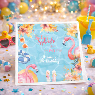 Hawaiian splish splash summer pool birthday party napkin