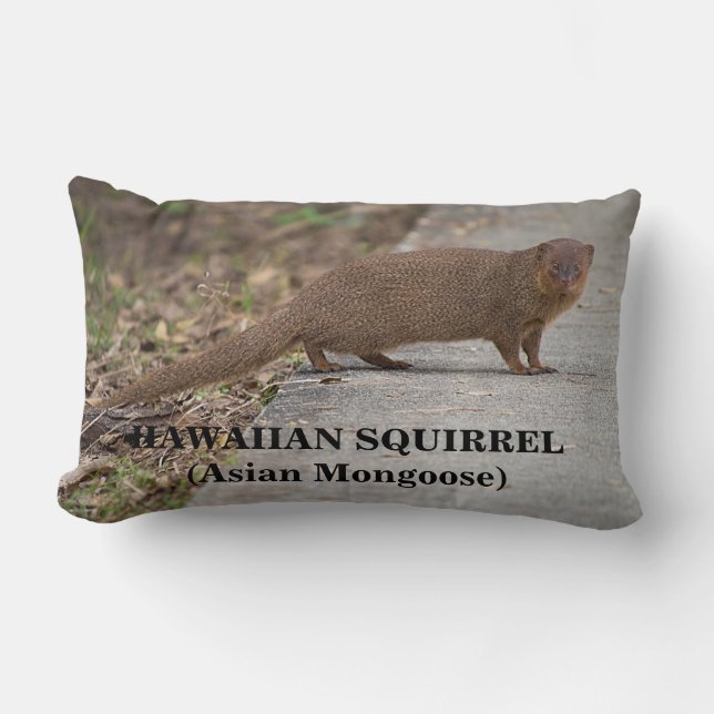 Hawaiian Squirrel (Asian Mongoose) Throw Pillow (Front)
