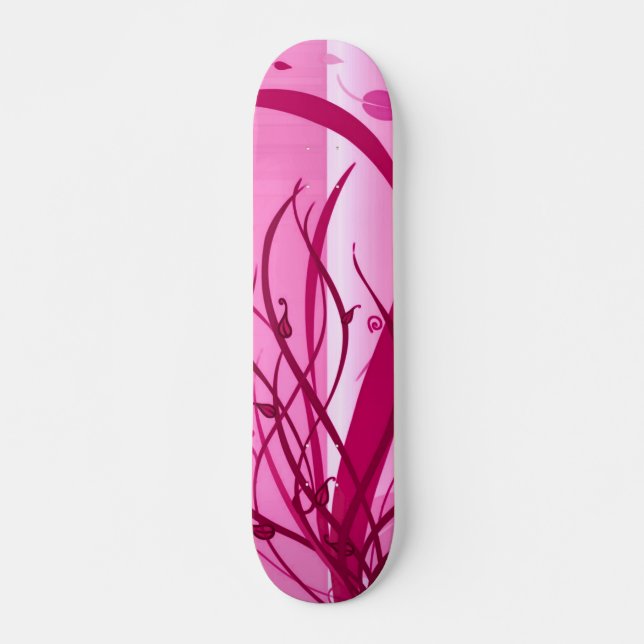 Hawaiian Stained Cherry Wood Girl's Custom Pro Skateboard (Front)
