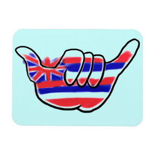 Hawaiian state flag shaka symbol souvenir magnet