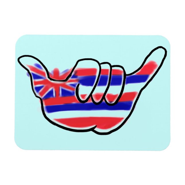 Hawaiian state flag shaka symbol souvenir magnet (Horizontal)