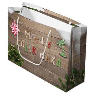 Hawaiian Style Gingerbread Greeting Large Gift Bag
