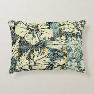 Hawaiian style hibiscus fabric with tribal backgro decorative cushion