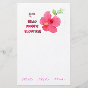 Hawaiian Style Hibiscus Stationery